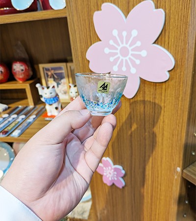 (日)津輕琉璃 清酒杯-花拼