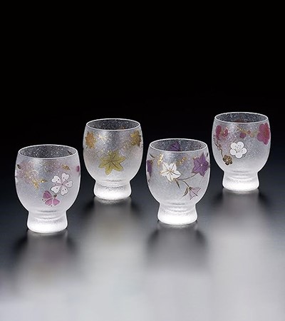 (日)津輕琉璃 四季風情杯 8款