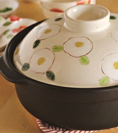 白山茶花陶瓷砂鍋