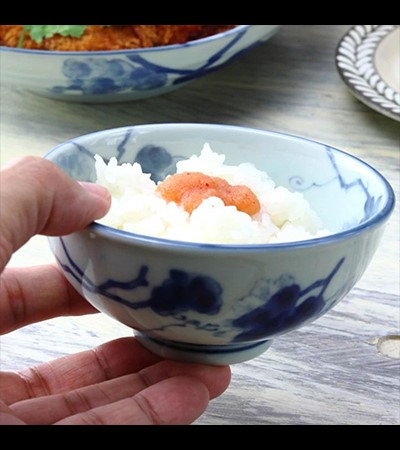 日本製藍染葡萄輕量茶碗