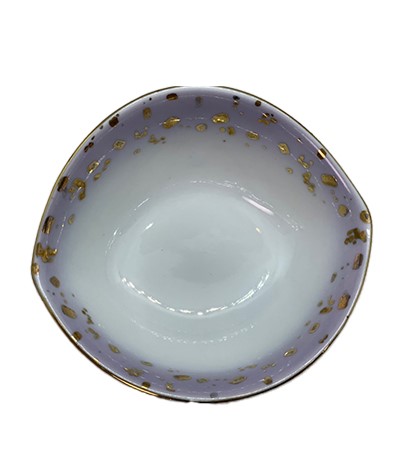 紫邊圓點造型缽