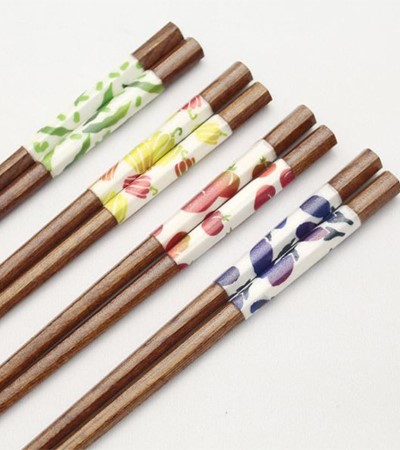 (日)漆器六角止滑筷-京野菜茄子