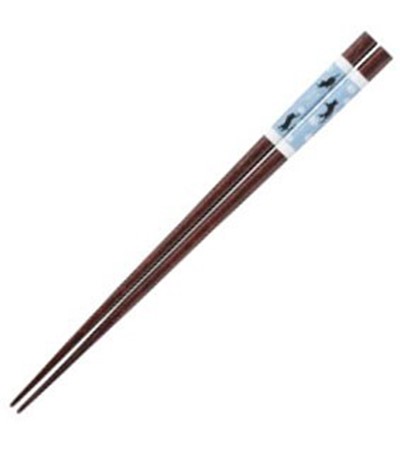 (日)漆器止滑筷-黑貓探戈(藍)