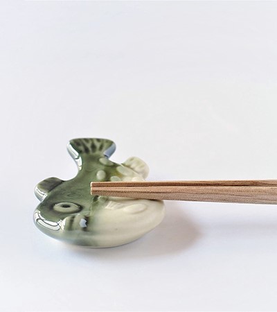 (日)磁筷架-織部河豚 /  青河豚