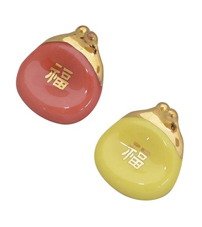 (日)磁筷架-招福口金包(粉 / 黃)