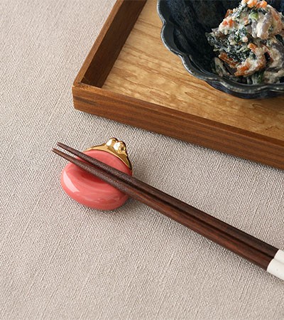 (日)磁筷架-招福口金包(粉 / 黃)