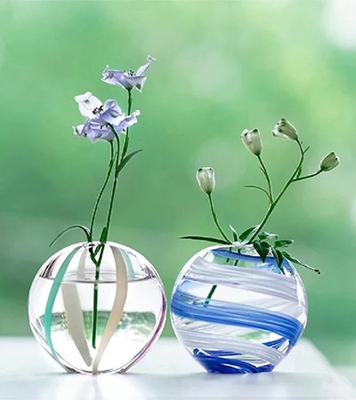 (日)津輕琉璃 手作花器《彩手鞠