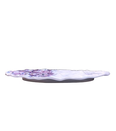 (日)有田燒 白釉紫雲27cm磯盤