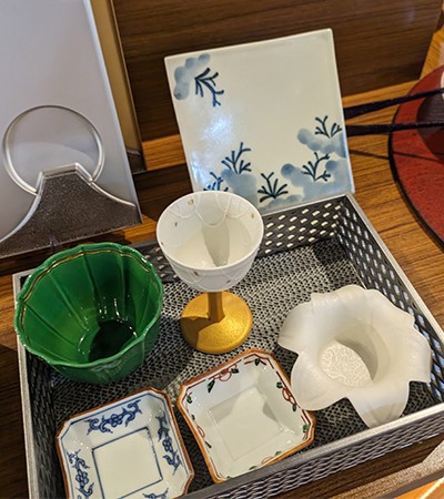 (日)有田燒 珠光色一珍金彩雲母金高腳杯