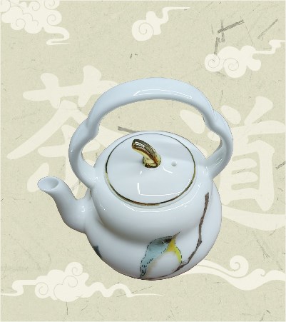 進口茶壺+茶杯-綠繡眼