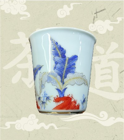 進口芭蕉紋鑾銀品茗杯