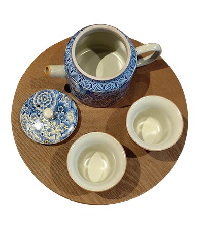 進口青花滿工茶壺