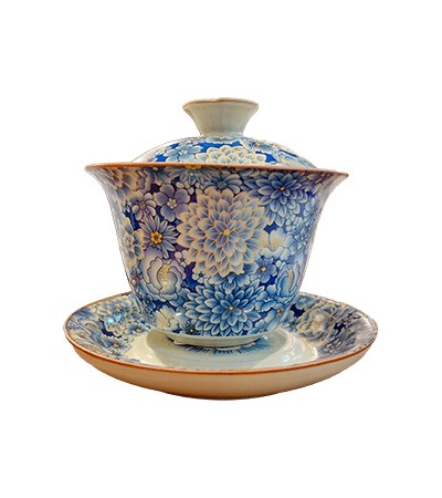 進口青花滿工茶壺