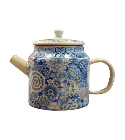 進口青花滿工茶壺