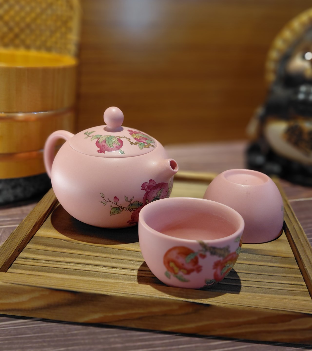 進口鄭江峰粉石溜茶壺組