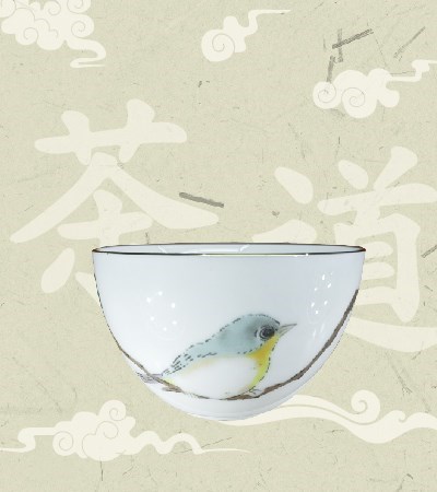 進口茶壺+茶杯+底盤-綠繡眼 