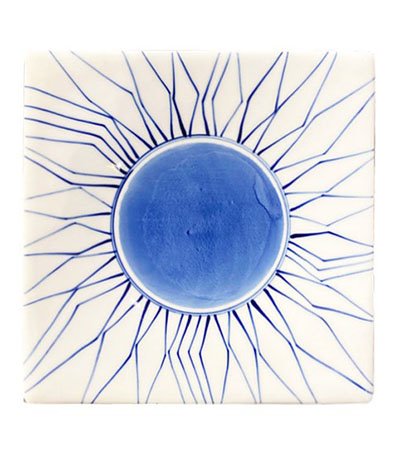 (日)藍圓心線條正方盤  限量品 