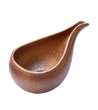 (日)有田燒 黑茶金色琵琶型小缽