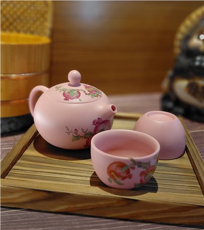 進口鄭江峰粉石溜茶壺組